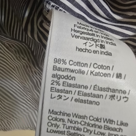 NWT J. Crew Striped Puff Sleeve Ruffle Collar Button-Up Women's Top Size: XXS - Picture 2 of 7